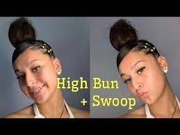High Swoop Bun Tutorial Youtube Natural Hair Bun Styles Black Hair Bun Hair Ponytail Styles