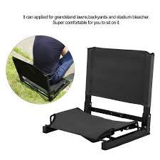 Folding Portable Stadium Bleacher Cushion Chair Durable Padded Seat With Back Black Chair Cushions Stadium Seats For Bleachers Stadium Chairs