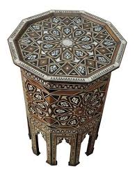 Egyptian Islamic Mother Of Pearl Wood Coffee Side Table Egyptian Furniture Moroccan Table Oriental Furniture