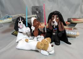 Star Wars Bark Wars Basset Hound Dog Sculpture Hand Sculpted From Polymer Clay Please Vi Dog Cake Topper Wedding Wedding Pets Custom Wedding Cake Toppers