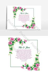 Download template undangan bunga warna pink. Floral Wedding Invitation Frame Png Images Eps Free Download Pikbest