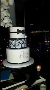 Black And White Bow Tie Cake Bow Tie Wedding Cake Monogram Wedding Cake Wedding Cakes Cake