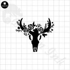 ａ形 inkube紋身方塊組 玫瑰花牛骨105 cow skull moose art cow