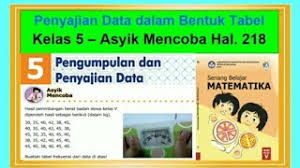 Kunci jawaban buku senang belajar matematika kelas 5 halaman 26. Asyik Mencoba Hal 218 Penyajian Data Dalam Bentuk Tabel Senang Belajar Matematika Kelas 5 Bab 5 Youtube