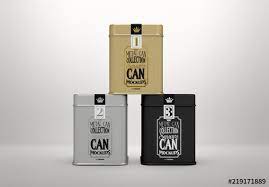 Download Three Square Tin Cans Mockup Stock Template Adobe Stock