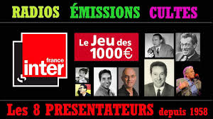 Chaque jour, environ un million auditeurs tentent de répondre aux questions blanches ou bleues. Jeu Des 1000 Francs Jeu Des 1000 Euros Les 8 Presentateurs Depuis 1958 Sur France Inter Youtube