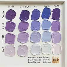 You can also add very tiny amounts of black paint to the bright purple mixes to darken them. My Violet Chart Buttercream Color I Love Violet And Have Many Student Asking For How To Mix Frosting Color Chart Color Mixing Chart Icing Color Chart