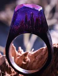 Midnight Purple Forest Secret Woods Secret Wood Rings Wood Resin Jewelry Resin Jewelry