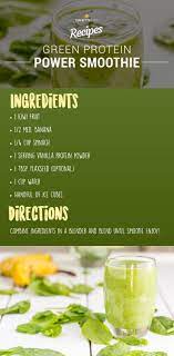 Green Protein Power Smoothie Danettemay Power Protein Smoothie Green Drink Recipes Green Protein Smoothie Recipe