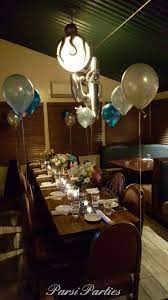 Parsiparties Gmail Com Fun Table Decor At Surprise 75th Birthday Party At A Local Restaurant Birthday Table Decorations Party Restaurants Table Decorations