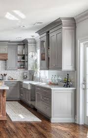 Had the trim been darker we probably would have went with more of a cream color for the cabinets. Pai Play Kitchen Cabinet Crown Molding Ideas