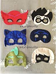 Kece Maske Pijamaskeliler Felt Mask Pjmask Dogum Gunu Maskeler Kece
