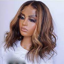 Silk Top Short Wave Wigs Human Hair Lace Front And Glueless Full Lace Wigs For Black Women Lace Front Bob Wigs With Adjustable Straps Brown Hair With Blonde Highlights Blonde Bob