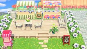 Cream Colored Raised Deck Wood Path Acnh Custom Designs Animal Crossing New Animal Crossing Deck Patterns