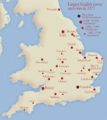This map shows governmental boundary of united kingdom, state capitals, cities and towns. Largest English Towns And Cities In 1377 England Map Map Of Britain English History