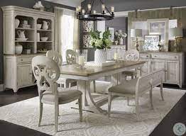 We carry a range of bench collections sure to match any style. Farmhouse Reimagined Antique White Extendable Trestle Dining Room Set From Liberty Coleman Furniture