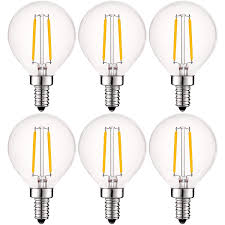 Shop Luxrite 4w Vintage G16 5 Led Globe Light Bulbs Dimmable 400 Lumens 40w Equivalent Clear Glass E12 Base 6 Pack Overstock 28958664 2700k Warm White