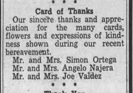 Maybe you would like to learn more about one of these? Card Of Thanks Angelo Newspapers Com