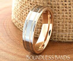 Tungsten Wedding Band Men S Tungsten Wedding Band Men S Tungsten Ring Rose Gold Tungsten Ring Double Groove 6mm 18k Two Tone Ring Tungsten Wedding Bands Wedding Ring Bands Wedding Men