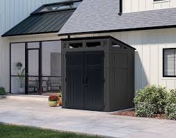 Outdoor storage sheds are available in various designs. Home Page Suncast Corporation