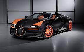 Wallpaper Bugatti Veyron Supercar Black And Orange 2560x1600 Hd Picture Image