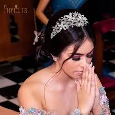 Peigne à cheveux en alliage de luxe A411, couronnes et diadèmes de mariage,  bijoux de cheveux, bandeau en strass pour fête de mariage