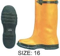 RAIN GUARD Men's 17" Tall Lined Slush Boots | Size 16 | Vibrant Yellow with  Black Accents | Durable Rubber Design | Comfortable Cotton Interior