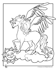 Adorable pegasus cartoon coloring page. Beautiful Pegasus Coloring Page Woo Jr Kids Activities