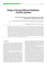 Energy efficiency and demand analysis. Pdf Design Of Energy Efficient Distillation Columns Systems