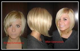 To use glue extensions in short hair, you will need hair thick enough to cover the bonded areas. Short Hair Extensions Before And After Styling Kurzes Haar Haar Styling Haarfarben Ideen