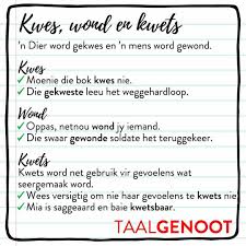 Kwes Wond Kwets Afrikaans Language Afrikaans Words