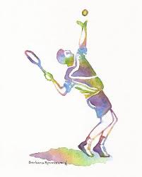 Tennis Player Print Tennis Painting Tennis Wall Art Tennis Etsy In 2021 Tennis Art Painting Tennis Art Matted Art Prints