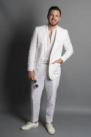 Bianco brioni linen mens suit 2 button flat front pants ticket pocket custom working buttonholes taupe khaki. Men S Suit Linen Suits Beach Wedding Suit Beach Wedding Suits White Linen Suit Linen Suit