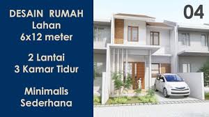 Desain Rumah 6x12 Meter 2 Lantai Minimalis Sederhana 3 Kamar Tidur Kode Rh 4 Youtube