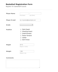 Activate the wizard mode on the top toolbar to obtain extra suggestions. Basketball Tryout Registration Form Template Jotform