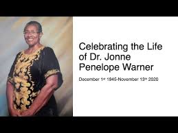 Celebrating the Life of Dr. Jonne Penelope Warner
