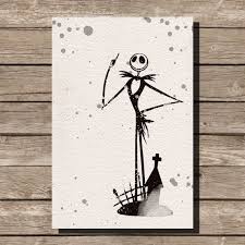 A Nightmare Before Christmas Jack Skellington Watercolor Illustrations Art Children S Room Wall Art Home Decor Nursery Art Geek Art Childrens Room Wall Art Art