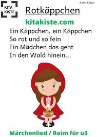 Rotkappchen Lied Reim Geschichtensackchen Reime Marchen Lieder