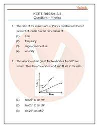 Kcet 2015 Previous Year Question Paper For Physics Free Pdf Download