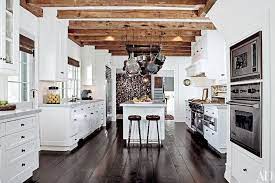Wood beam kitchen ceiling | exposed beams in the kitchen. Wood Beam Ceiling Ideas With A Touch Of Rustic Charm Architectural Digest