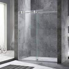 Woodbridge Mbsdc6076 C Frameless Sliding Glass Shower Door 56 60 W X 76 H Chrome Finish Amazon Com