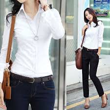Fashion Women S Long Sleeve Slim Elegant Ladies Formal Shirt Casual Business Wear Tops Blouse Wh Casual Wear Women Womens Casual Outfits Petite Fashion Casual