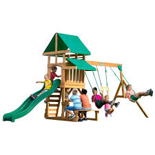 Spielgeräte für den garten kaufen: Backyard Spielturm Belmont Mit Schaukel Rutsche Holz Heider