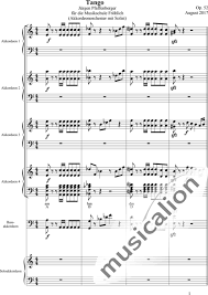 Ob sololiteratur, mit orgel, mit blasorchester oder klavier. Tango Fur Akkordeon Orchester Op 52 Jurgen Pfaffenberger Noten Zum Download
