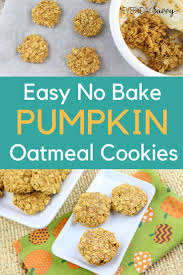 Easy No Bake Pumpkin Cookies Recipe With Oatmeal And Pumpkin Spice Perfect For Thanksgiving And Pumpkin Oatmeal Cookies Pumpkin Cookie Recipe Pumpkin Oatmeal