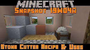 We've got all the pieces we need, now we just need to follow the recipe! Minecraft 1 14 Snapshot 19w04a Stone Cutter Recipe Uses Youtube