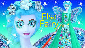 FROZEN ELSA GREEN GARDEN FAIRY PRINCESS DRESS Paint Your Own Glitter  Makeover Doll Bank How To