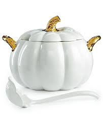 Martha Stewart Collection Closeout 2 Pc Lidded Harvest Pumpkin Soup Tureen Created For Macy S Reviews Serveware Dining Macy S Tureen Soup Bowl Martha Stewart