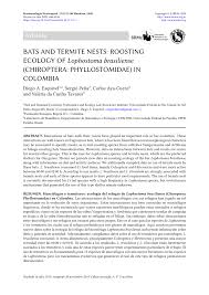 If you are a moderator please see our troubleshooting guide. Pdf Bats And Termite Nests Roosting Ecology Of Lophostoma Brasiliense Chiroptera Phyllostomidae In Colombia