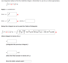 Solved Use Integration Tables To Find The Indefinite Inte